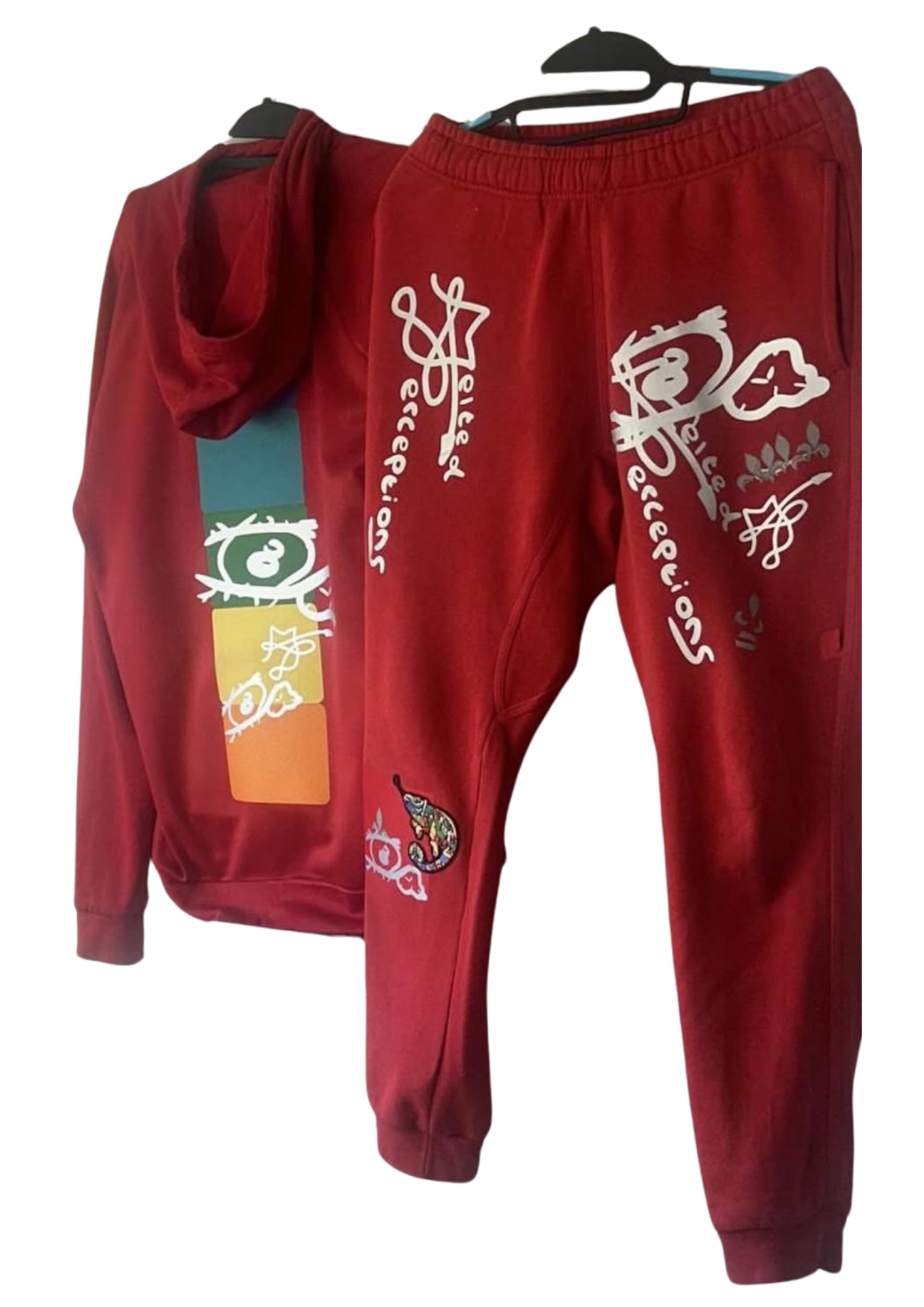 Red hoodie and jogger set from Melted Perceptions